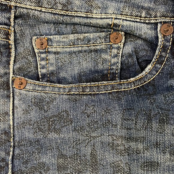 Eckored Skinny Jean Graffiti Print Medium Wash Womens Size 13-14 (SKU: 6W) - Picture 8 of 12